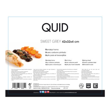 Mittenakkuv Ahjuplaat Quid Sweet Grey Must Metall 42 x 32 x 4 cm