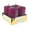 CANDLES 4PC., PILLAR  5X8CM, VIOLETA DEG 16ST., Pap Star