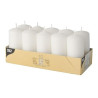 CANDLES 10PC., PILLAR  4X9CM, WHITES, DEG 9ST., Pap Star