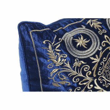 Pagalvėlė DKD Home Decor 8424001850358 Auksinis 50 x 10 x 30 cm Tamsiai mėlyna,,,