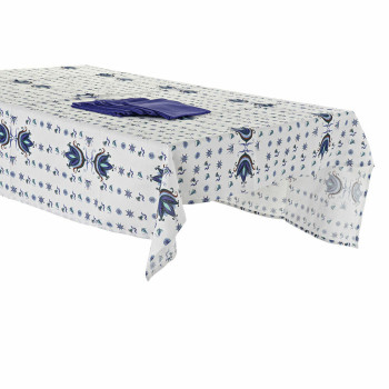 Staltiesė ir servetėlės DKD Home Decor Mėlyna Balta 150 x 150 x 0,5 cm (2 vnt.),,,