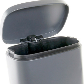 Rubbish bin DKD Home Decor Metal Light grey 5 L polypropylene Basic,,,