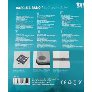 Цифровые весы для ванной TM Electron Чёрный