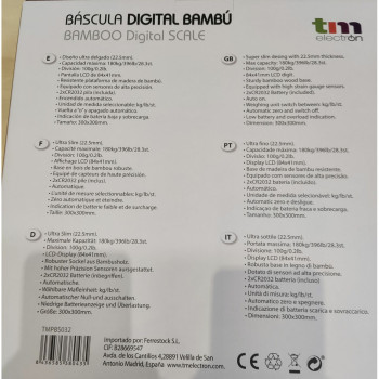 Skaitmeninės vonios kambario svarstyklės TM Electron Ruda Bambukas,,,