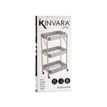 Dārzeņu ratiņi Kinvara B1148I-TJ Pelēks Tērauds Plastmasa 29,5 x 78,5 x 45,5 cm