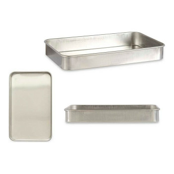 Kõrgete Äärtega Ahjupann Kinvara 100155 Hõbedane Alumiinium 32 x 7 x 51,5 cm
