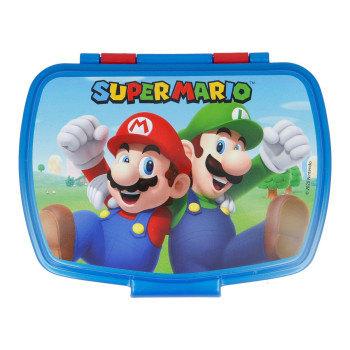 Sumuštinių dėžutė Super Mario Plastmasinis Raudona Mėlyna (17 x 5.6 x 13.3 cm)