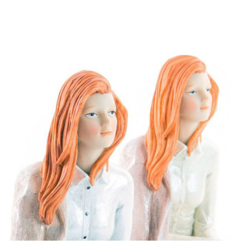 Decorative Figure DKD Home Decor Lady Romantic 15 x 18 x 19,5 cm (2 Units) (2 Pieces),,,