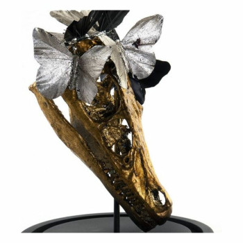 Dekoratyvinė figūrėlė DKD Home Decor Juoda Auksinis Drugeliai 17 x 17 x 26 cm,,,