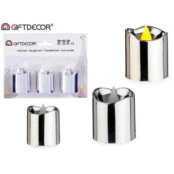LED Candle Silver Plastic,,,