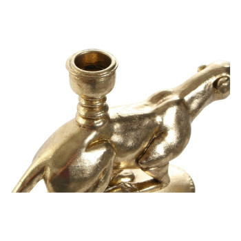 Канделябр DKD Home Decor Позолоченный Смола Алюминий Леопардовый Тропический Канделябр 25 x 6 x 14 cm