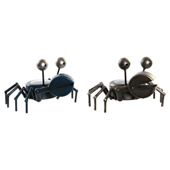 Настольные часы DKD Home Decor Животное 23 x 22 x 14 cm Серебристый Синий Железо Vintage (2 штук)