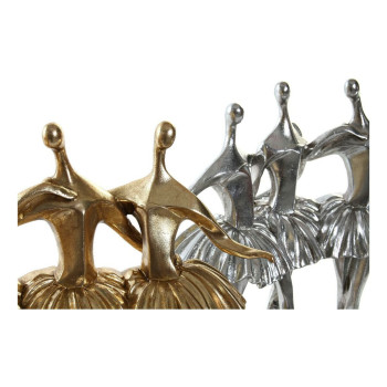 Dekoratyvinė figūrėlė DKD Home Decor Auksinis Sidabras Balerina 33,5 x 14,5 x 32 cm (2 vnt.),,,