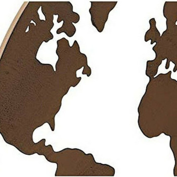 Decorative Figure DKD Home Decor World Map Black Copper White 40 x 1 x 40 cm (3 Pieces),,,