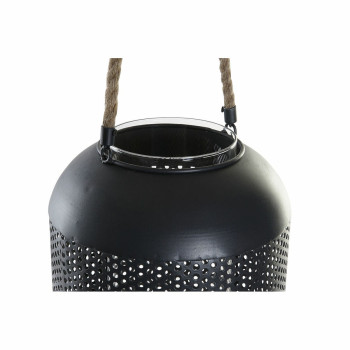 Candleholder DKD Home Decor Black Metal Rope (22 x 22 x 63 cm),,,