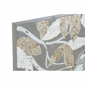 Canvas DKD Home Decor Beige Grey Leaf of a plant 90 x 4 x 70 cm,,,
