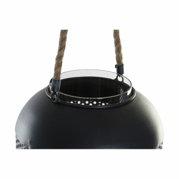 Lantern DKD Home Decor Brown Black Metal Crystal Rope Loft 22 x 22 x 43 cm,,,
