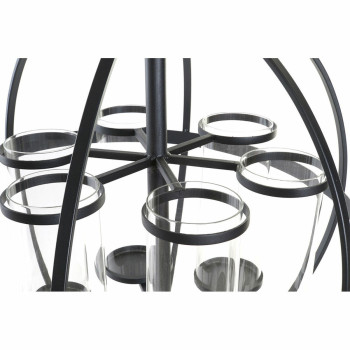 Candleholder DKD Home Decor Black Metal Crystal 60 x 60 x 73 cm,,,