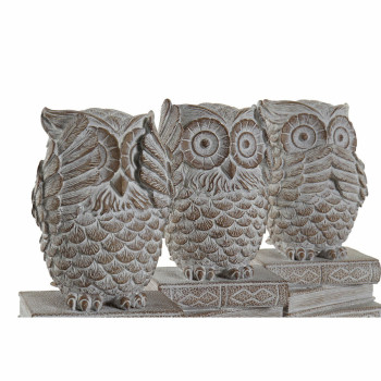 Dekoratīvās figūriņas DKD Home Decor Balts Pūce Kails 11 x 11 x 20 cm (3 gb.),,,