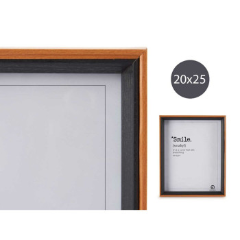 Nuotraukų rėmelis Juoda Ruda 22 x 27 x 3 cm Stiklas Medžio MDF,,,
