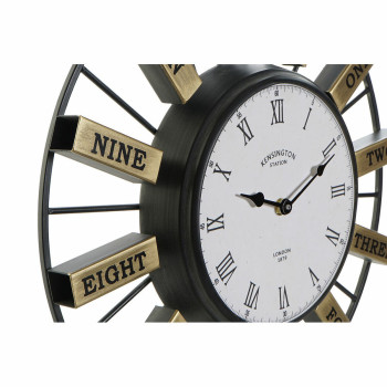 Wall Clock DKD Home Decor 40 x 6,4 x 40 cm Crystal Silver Golden Iron (2 Units),,,
