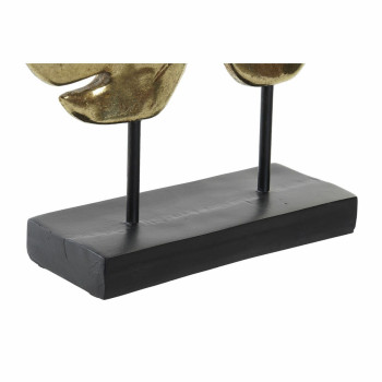 Dekoratīvās figūriņas DKD Home Decor Melns Bronza Tropiskais Augu lapa 25,5 x 6 x 34 cm,,,