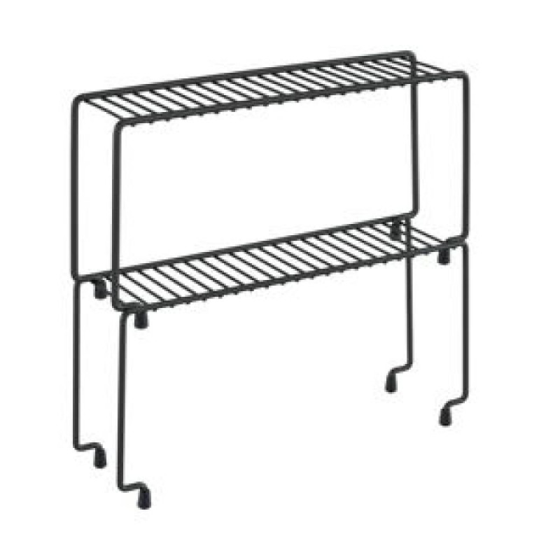 LAVA SAVIETOJAMS PLAUKTS GARŠVIELĀM 29x7x14CM, 2-STĀVU, MELNS, NER.TĒR., TOUCH THERM PĀRKL., Metaltex