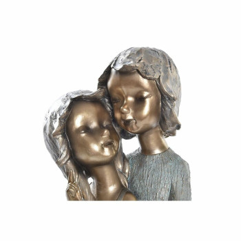 Dekoratīvās figūriņas DKD Home Decor 19 x 15 x 28 cm Sarkans Bronza Tirkīzs Zēni (2 gb.),,,