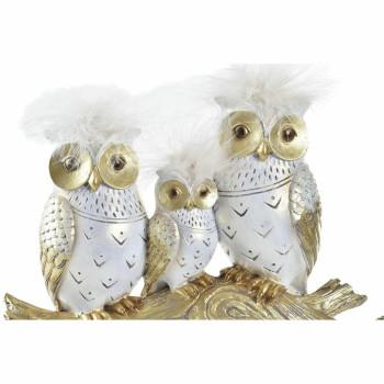 Dekoratīvās figūriņas DKD Home Decor Stumbrs 24 x 9 x 26 cm Pūces Melns Bronza Balts,,,