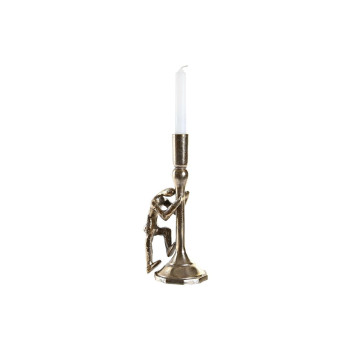 Candle Holder DKD Home Decor 12 x 10 x 27 cm Champagne Black Aluminium Modern (2 Units),,,