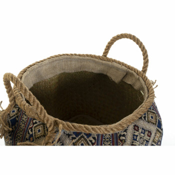 Basket DKD Home Decor Multicolour Natural Fibre Boho 30 x 30 x 30 cm 2 Pieces (2 Units),,,