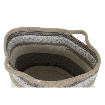 Basket set DKD Home Decor White Grey Natural Jute (2 Pieces),,,