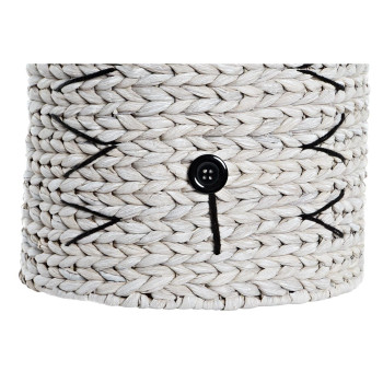 Basket DKD Home Decor White Black Natural Fibre 37 x 37 x 40 cm 4 Kg,,,