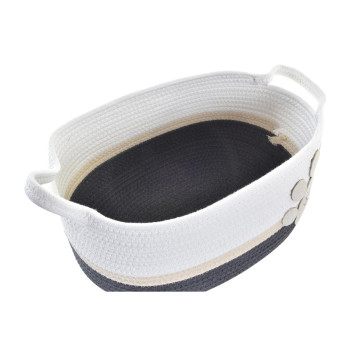 Basket set DKD Home Decor White Grey Cream 60 x 31 x 25 cm 3 Pieces,,,