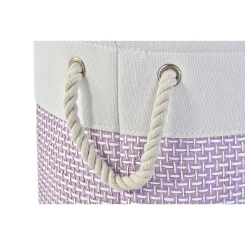 Basket set DKD Home Decor White Pink Lilac 40 x 40 x 49 cm 4 Kg 3 Pieces (2 Units),,,