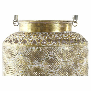 Lantern DKD Home Decor 26,5 x 26,5 x 22 cm Aged finish Crystal Golden Metal Arab,,,