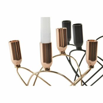 Candle Holder DKD Home Decor Black Golden Metal Modern 20 x 20 x 23 cm (2 Units),,,