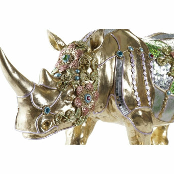 Dekoratīvās figūriņas DKD Home Decor Bronza Sveķi Daudzkrāsains Degunradži (55 x 17,5 x 25 cm),,,