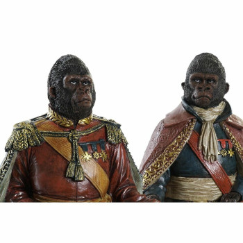 Dekoratīvās figūriņas DKD Home Decor 14 x 12,5 x 31,5 cm Brūns Daudzkrāsains Koloniāls Gorilla (2 gb.),,,