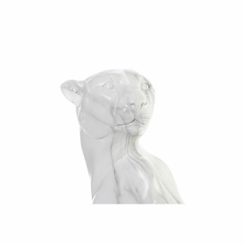 Dekoratīvās figūriņas DKD Home Decor Pelēks Balts Leoparda Sveķi Marmors (25 x 18 x 41 cm),,,