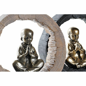 Dekoratīvās figūriņas DKD Home Decor Melns Bronza Mūks Austrumniecisks 20,8 x 6,5 x 18,5 cm (2 gb.),,,