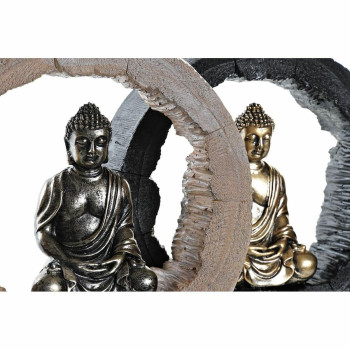 Dekoratīvās figūriņas DKD Home Decor Melns Bronza Buda Austrumniecisks 20,8 x 6 x 18,5 cm (2 gb.),,,
