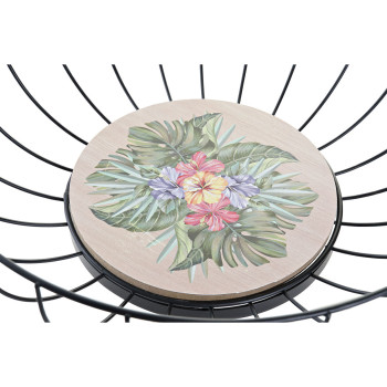 Augļu Bļoda DKD Home Decor Daudzkrāsains Metāls Koks MDF 28 x 28 x 11 cm (2 gb.)