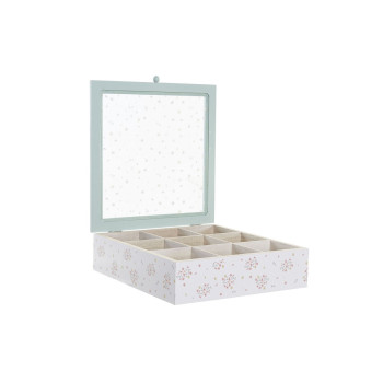 Infusioonide Karp DKD Home Decor Kollane Punane Roheline Metall Kristall Puit MDF 3 Tükid, osad 24 x 24 x 7 cm