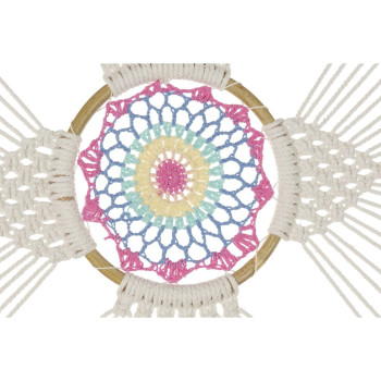 Suņu Ķērājs DKD Home Decor Balts Daudzkrāsains Dabisks Spalvas Boho 52 x 1 x 145 cm (1 gb.),,,