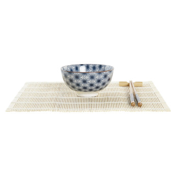 Набор для суши DKD Home Decor 14,5 x 14,5 x 31 cm Синий Керамика Восточный (16 Предметы)