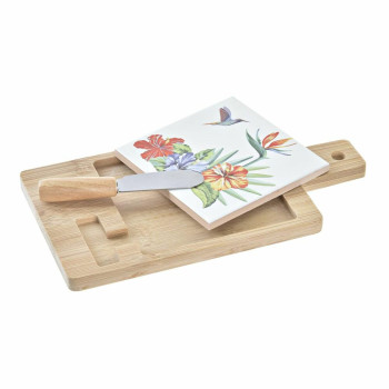Daska za Sir DKD Home Decor Bambus Alumiinium Keraamika 21,5 x 11,8 x 1,5 cm (3 Tükid, osad)