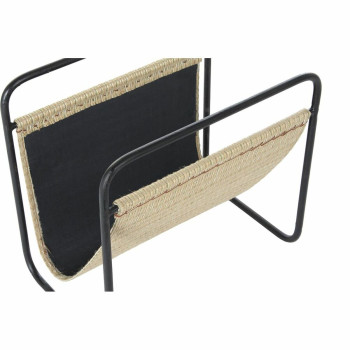 Žurnalų laikiklis DKD Home Decor 39 x 26 x 36 cm Natūralus Juoda Metalinis,,,