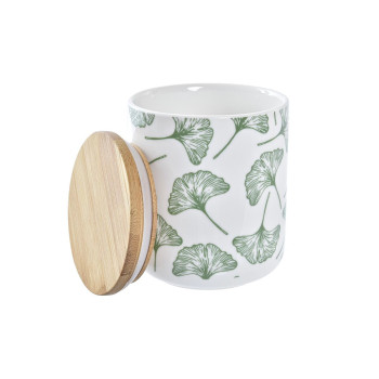 3 toru DKD Home Decor Naturaalne Valge Roheline Bambus Keraamika Troopiline 10 x 10 x 17 cm
