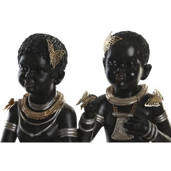 Dekoratīvās figūriņas DKD Home Decor 20,5 x 18 x 35 cm Melns Koloniāls Āfrikas sieviete (2 gb.),,,